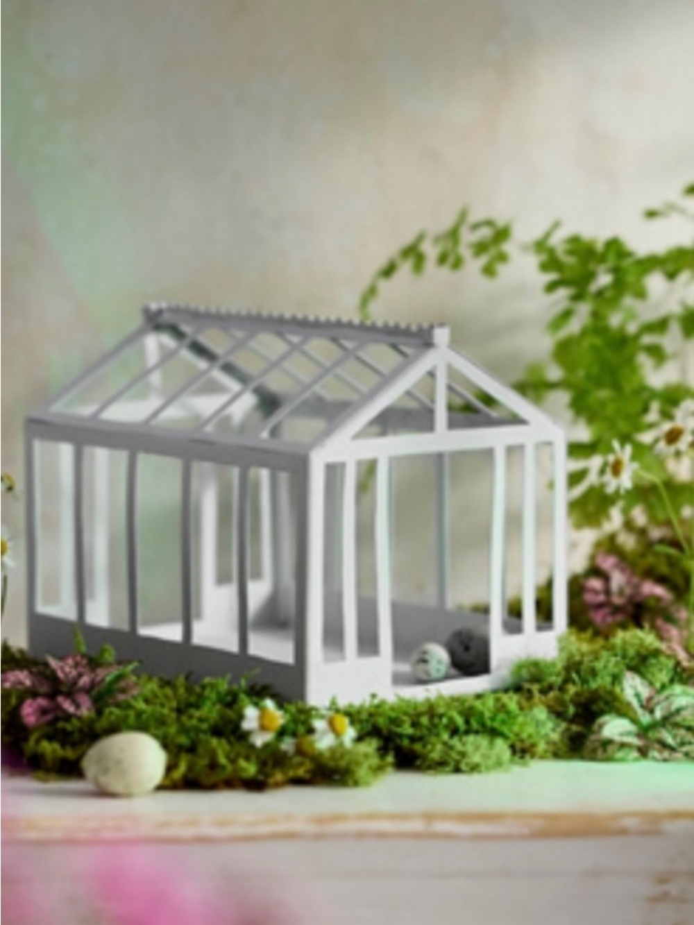 Anthropologie Concordville Spring Greenhouse. White Metallic. NWOT